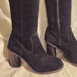Coach Boots, Size 7.5, Black Suede